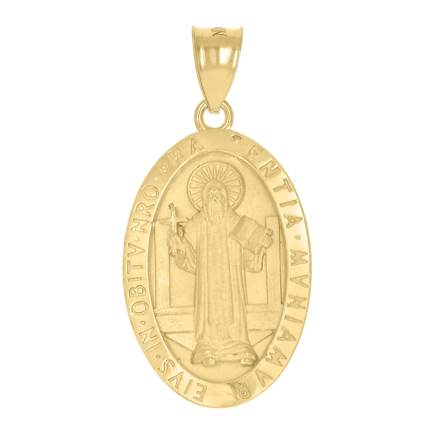 10kt Yellow Gold Unisex St. Benedict Religious Charm Pendant