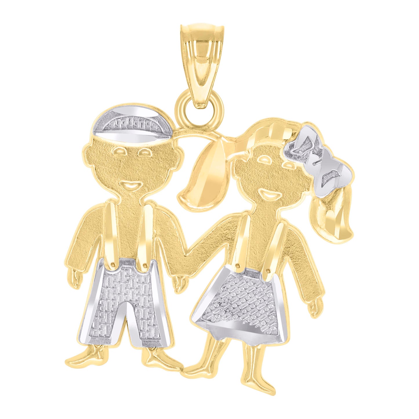 10k Gold Two Tone Baby Boy Girl Charm Pendant
