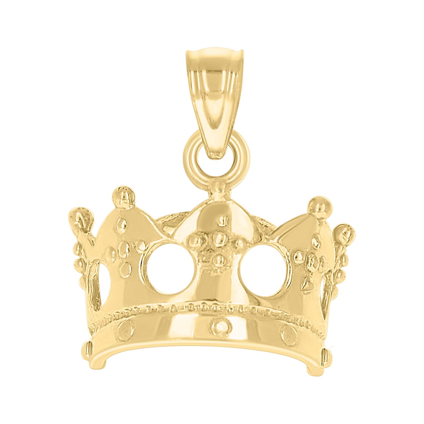 10k Yellow Gold Unisex Crown Charm Pendant