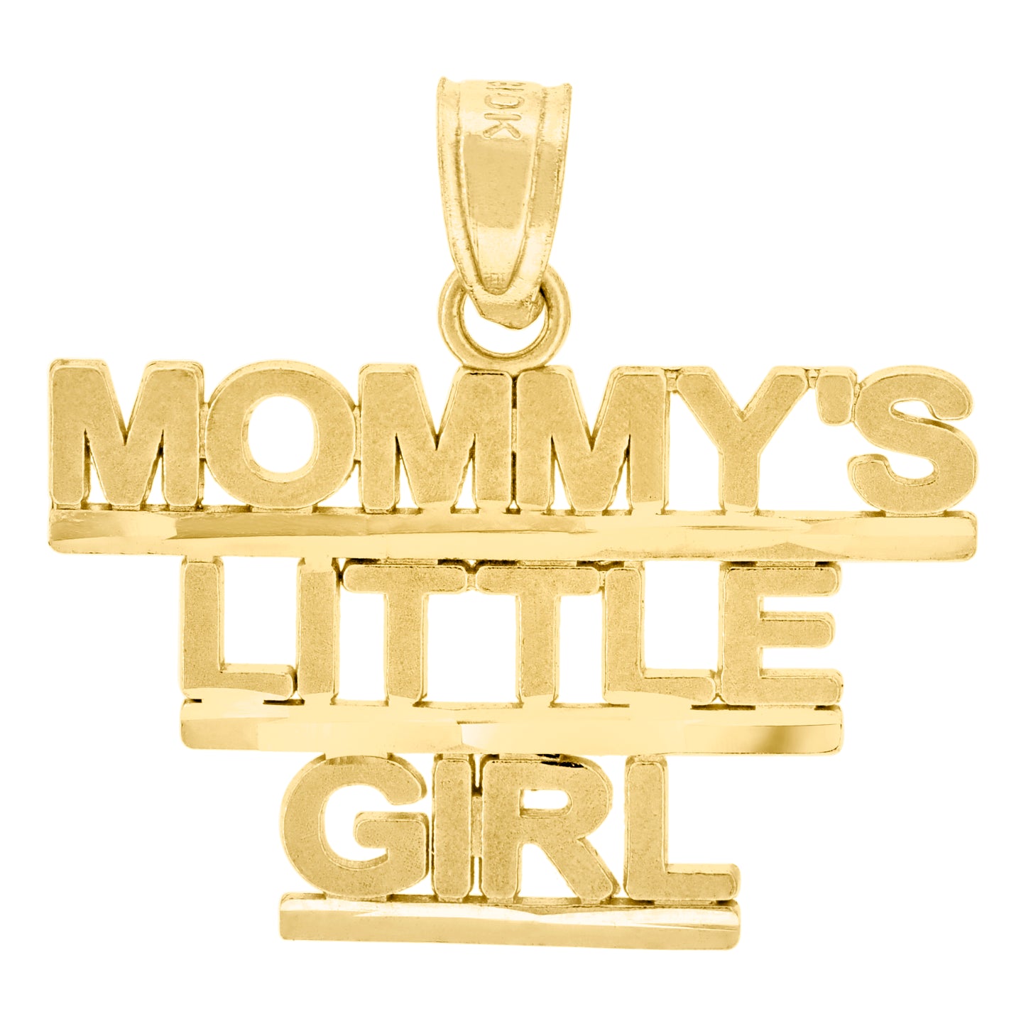 10k Yellow Gold Diamond Cut Womens Mommy's Little Girl Letters & Words Charm Pendant