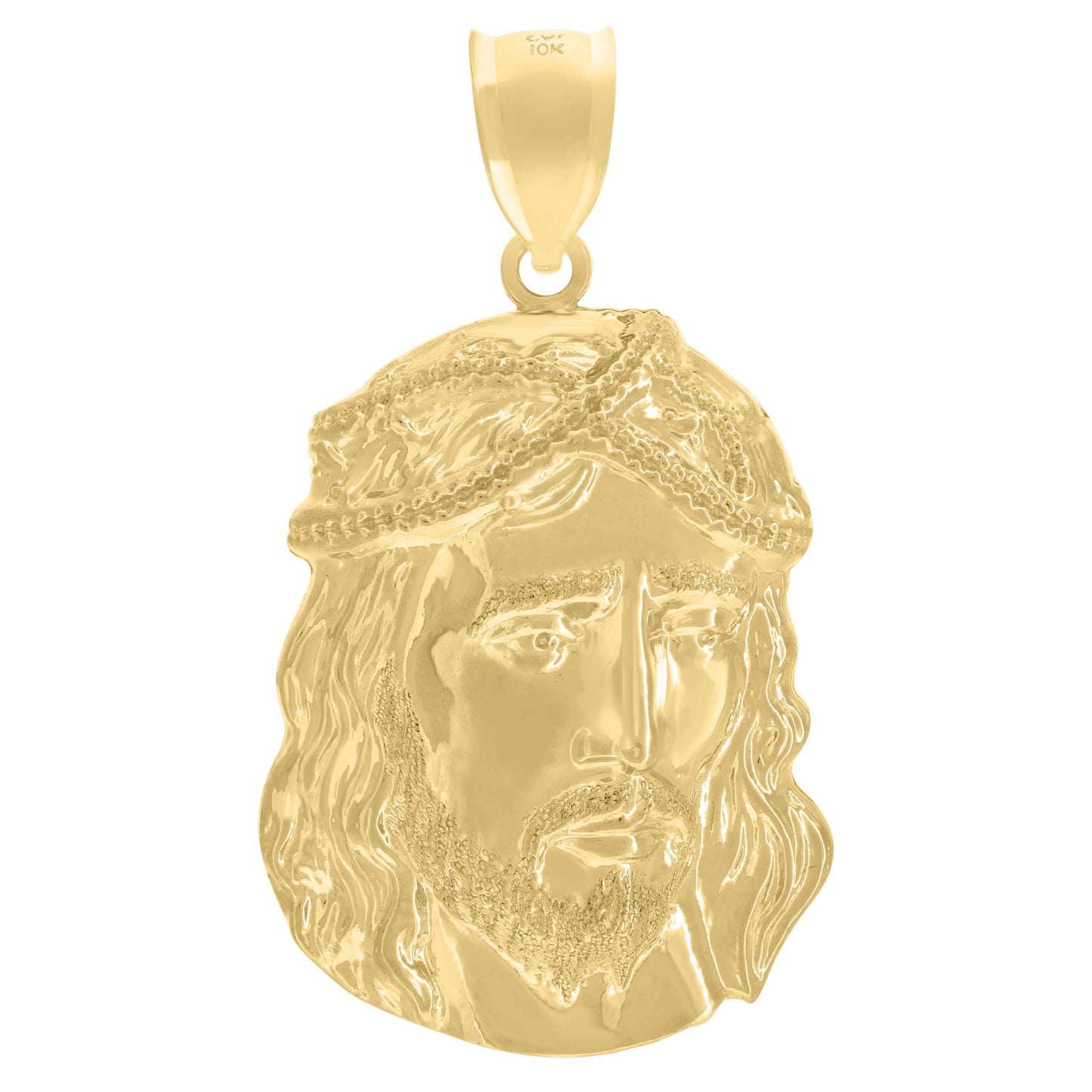 10kt Yellow Gold Mens Jesus Religious Charm Pendant
