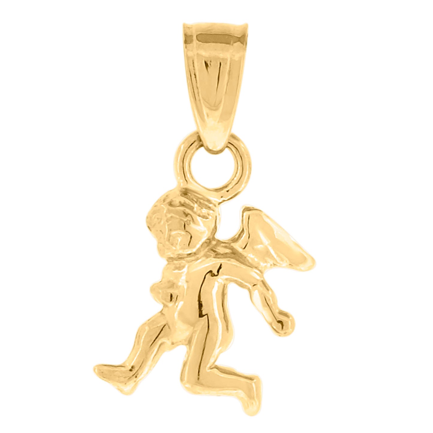 10k Yellow Gold Unisex Angel Religious Charm Pendant