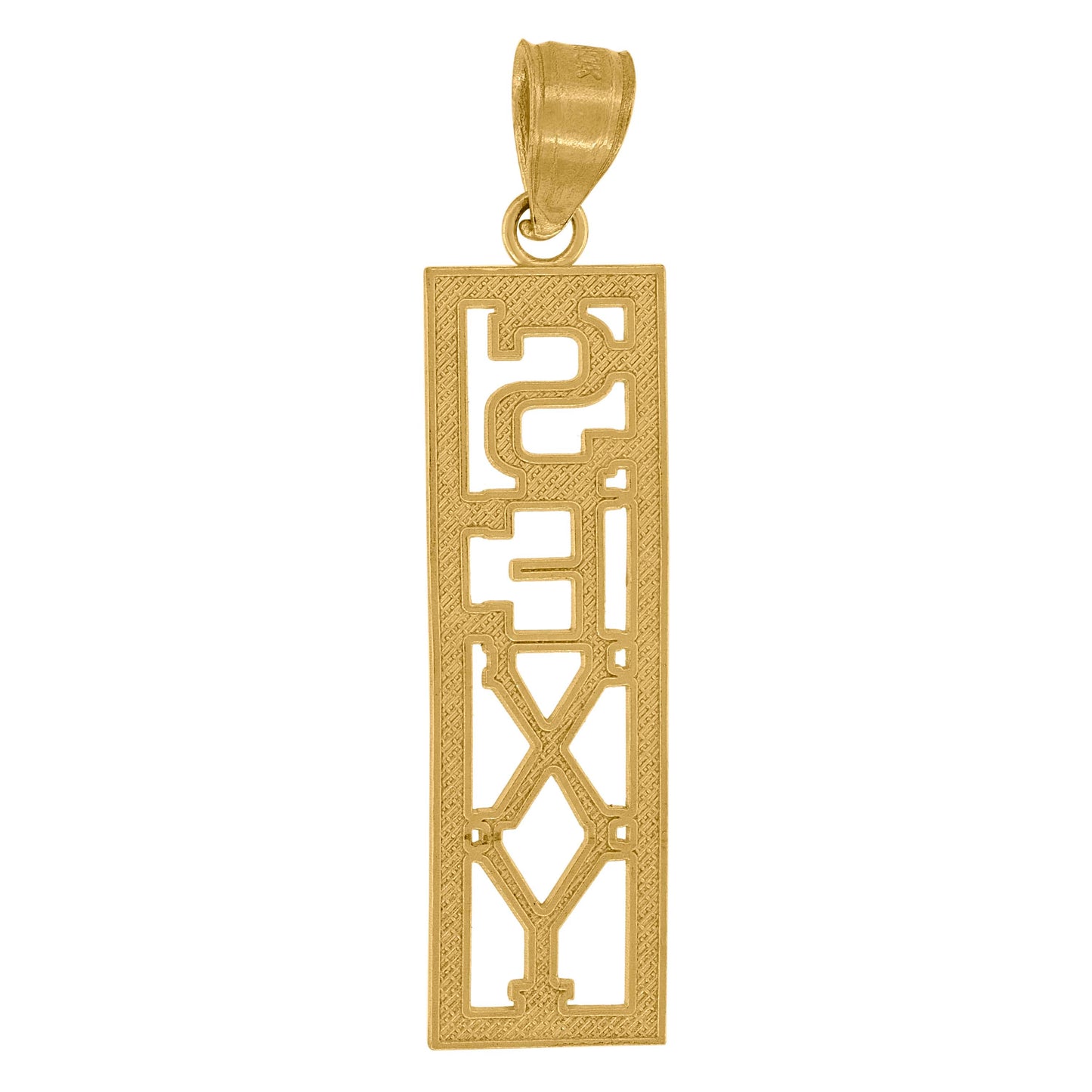 10k Yellow Gold Diamond Cut Womens Sexy Charm Pendant
