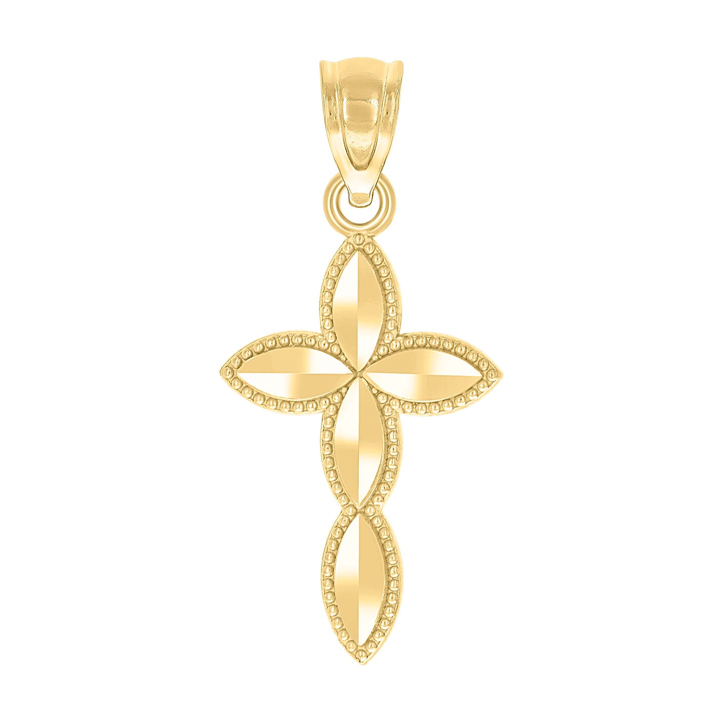 10kt Yellow Gold Unisex Passion Cross Religious Charm Pendant