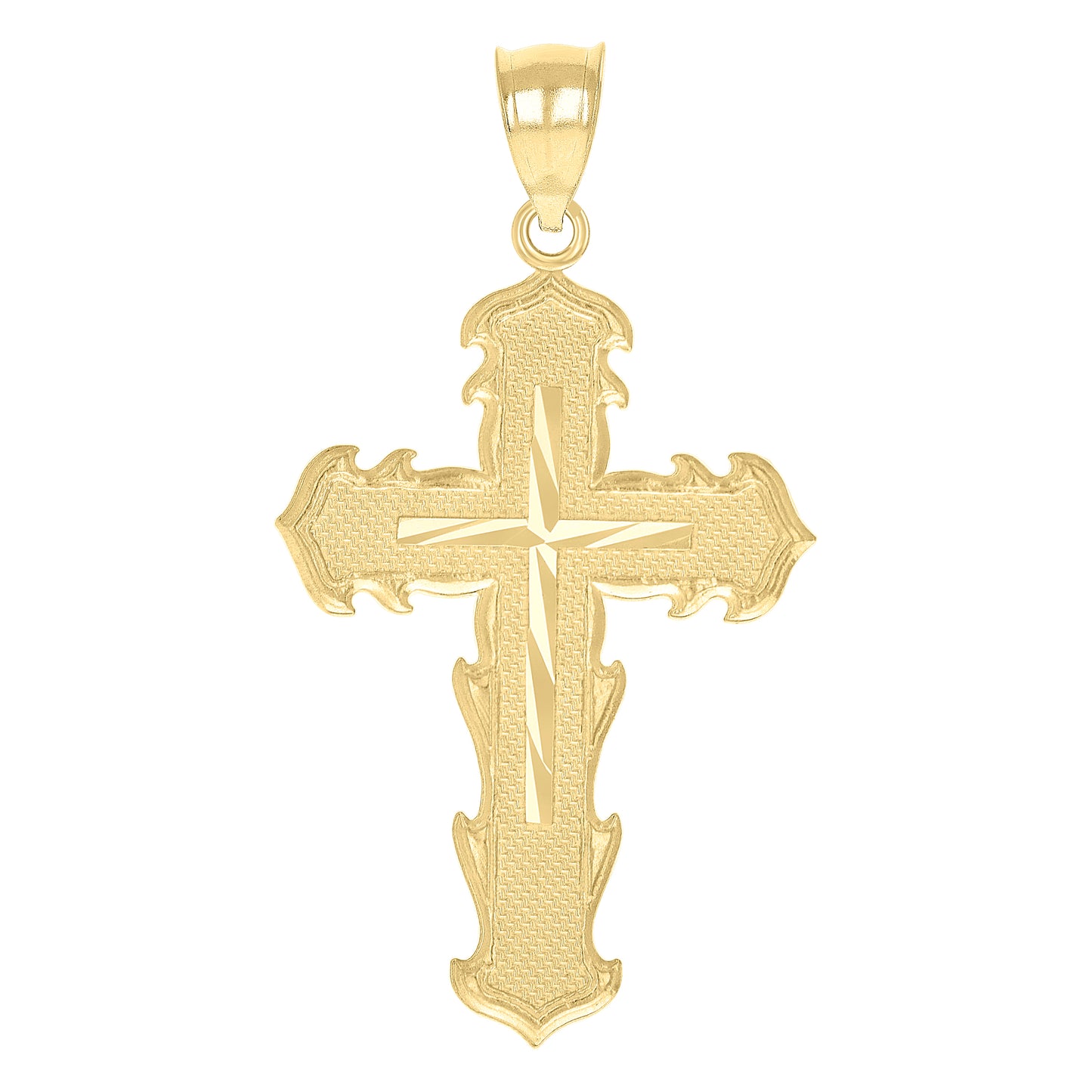 10kt Yellow Gold Unisex Cross Religious Charm Pendant