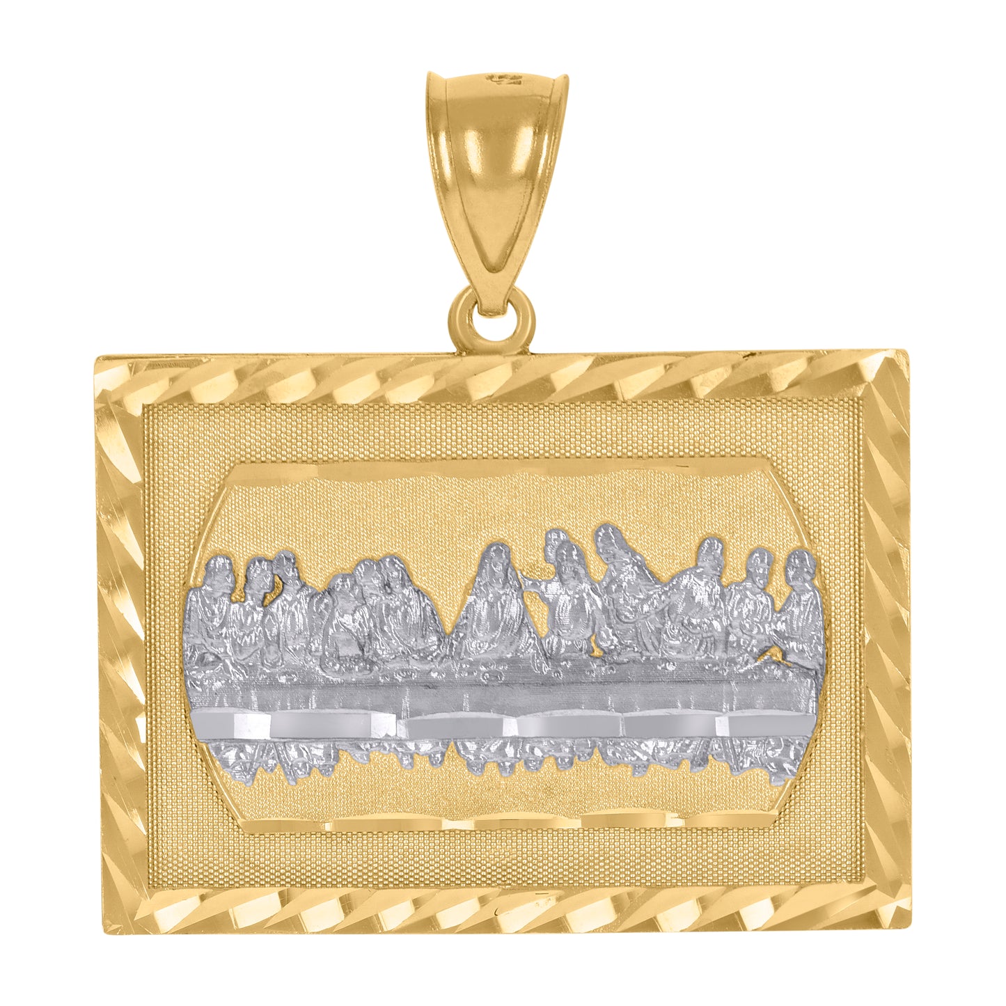 10kt Two-Tone Gold Unisex Last Supper Religious Charm Pendant
