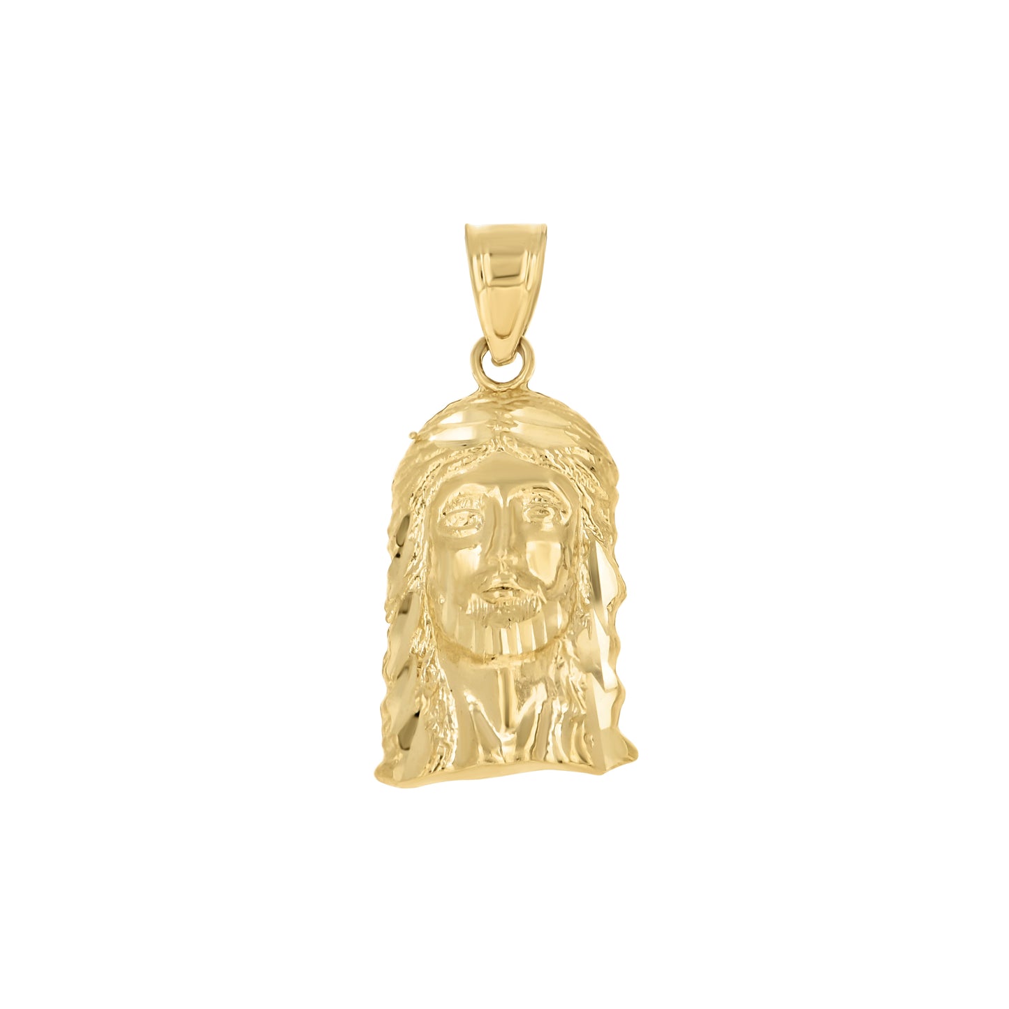 10kt Yellow Gold Mens Jesus Religious Charm Pendant