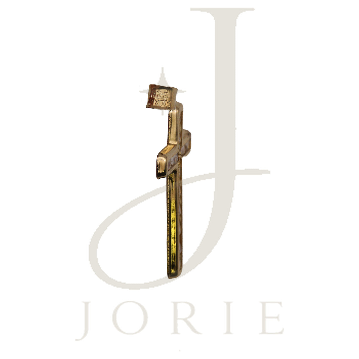 10k Yellow Gold Cubic-Zirconia Unisex Latin Cross Religious Charm Pendant