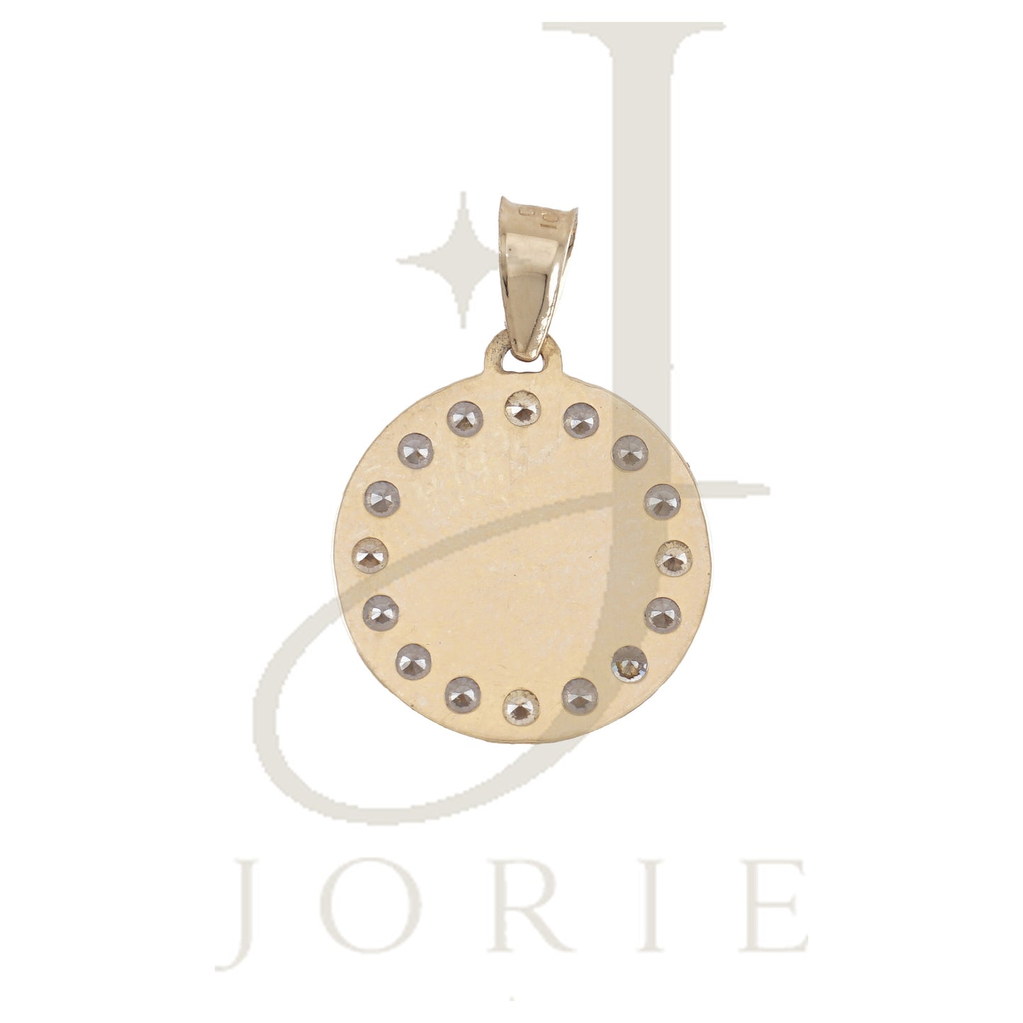 10k Yellow Gold Unisex Cubic Zirconia Textured Dove Bird Peace Symbol Charm Pendant