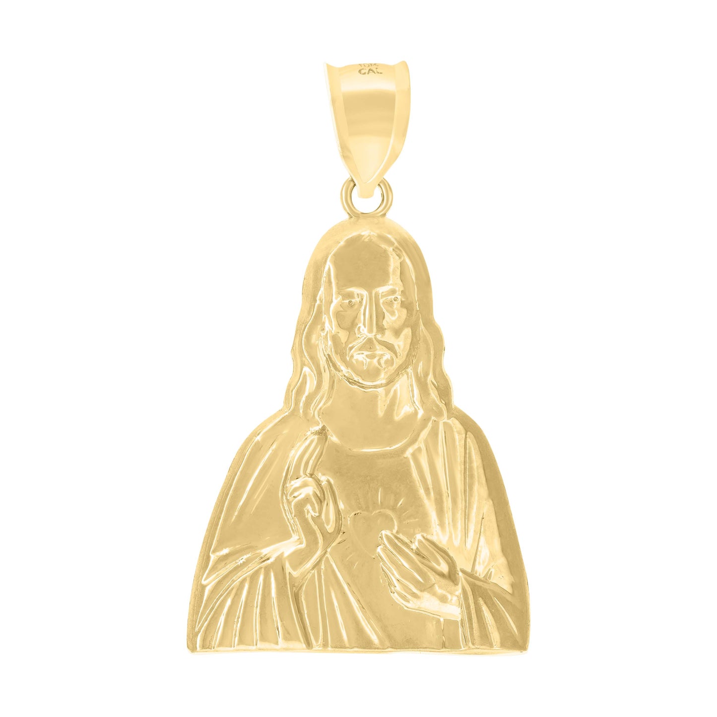 10kt Yellow Gold Polished Jesus Religious Charm Pendant