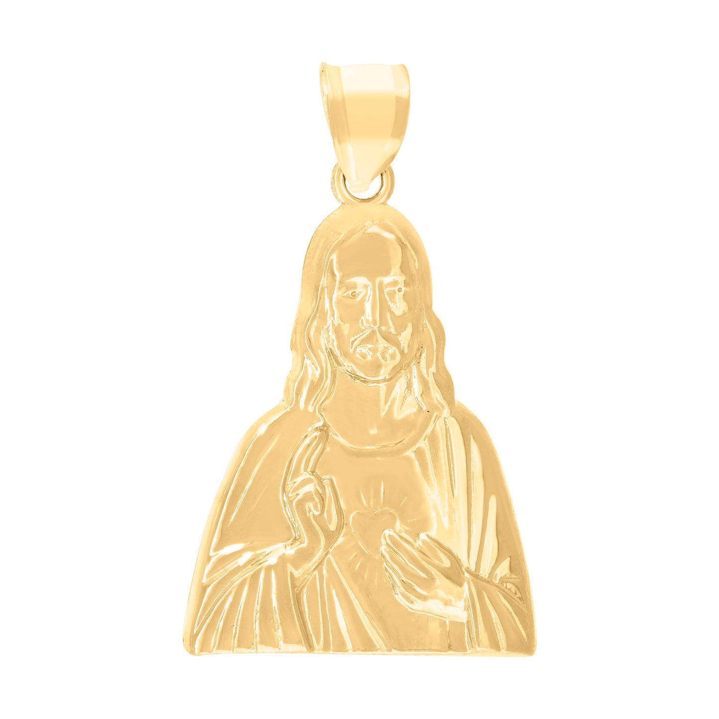 10kt Yellow Gold Polished Jesus Religious Charm Pendant