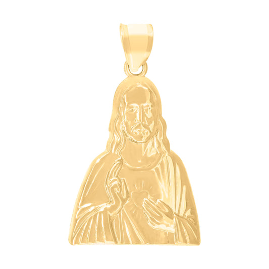10kt Yellow Gold Polished Jesus Religious Charm Pendant