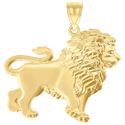 10k Yellow Gold Polished Leo Lion Zodiac Sign Charm Pendant