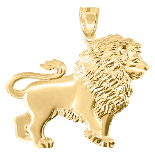 10k Yellow Gold Polished Leo Lion Zodiac Sign Charm Pendant