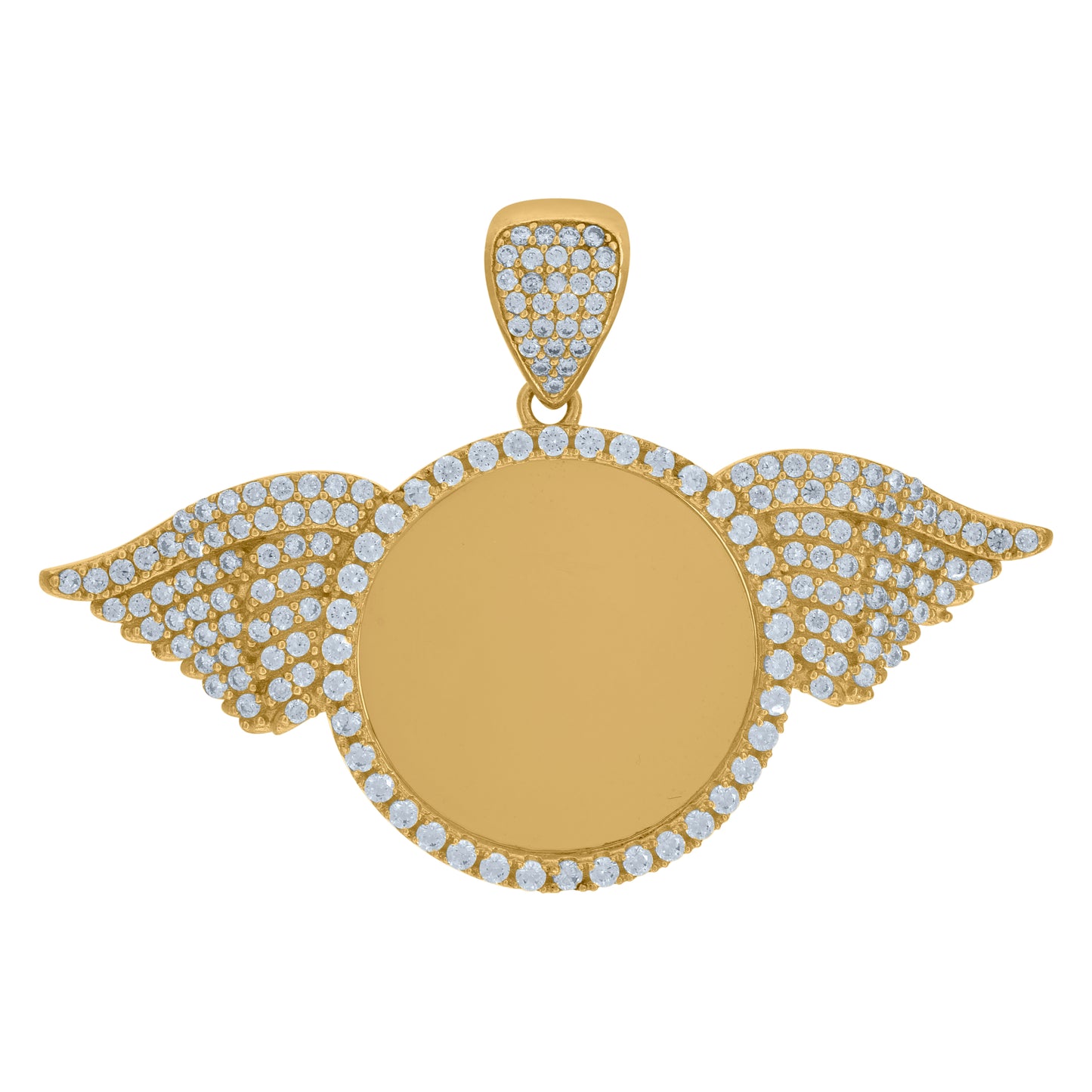 10k Two Tone Gold Cubic Zirconia Wings Fashion Charm Pendant