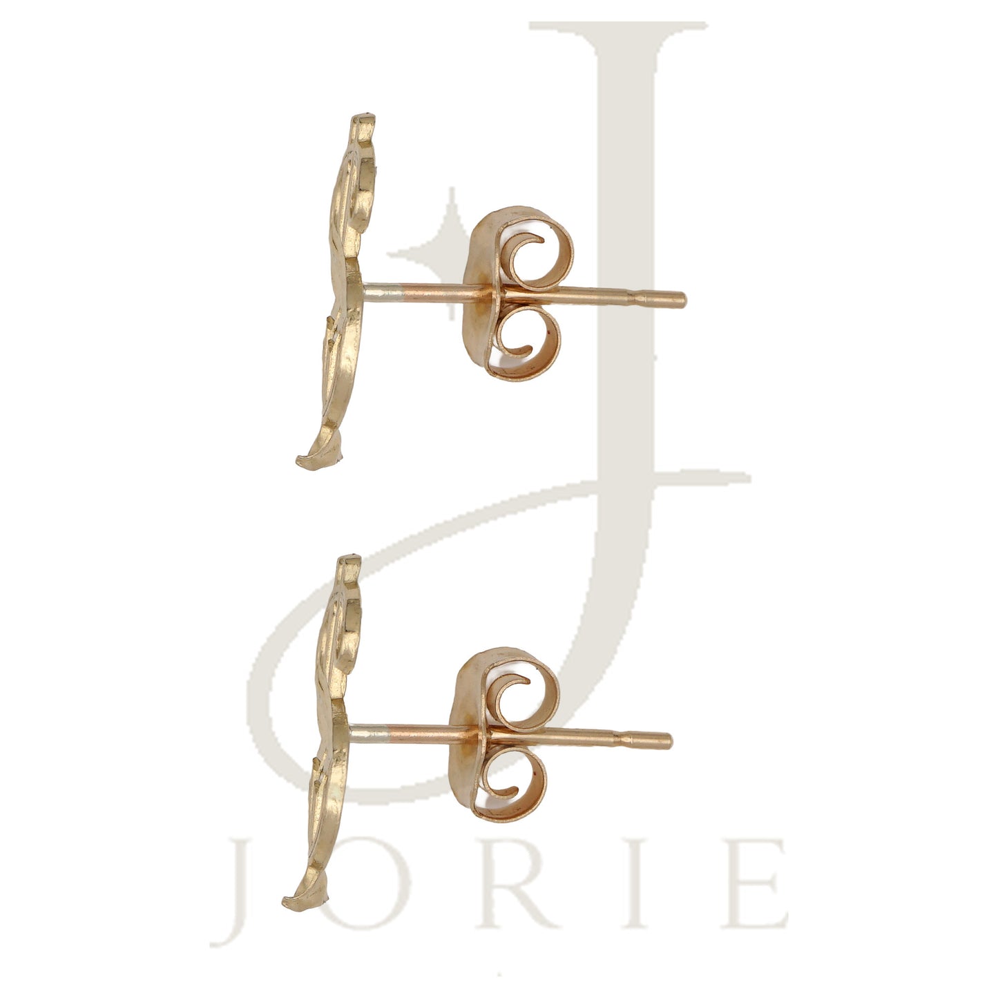 10k Yellow Gold Unisex Gambling Dollar Sign Stud Earrings