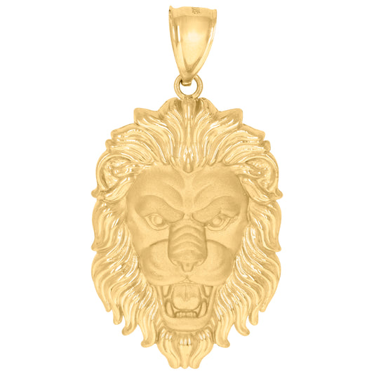 10k Yellow Gold Mens Leo/Lion Animal Zodiac Sign/Wildlife Charm Pendant