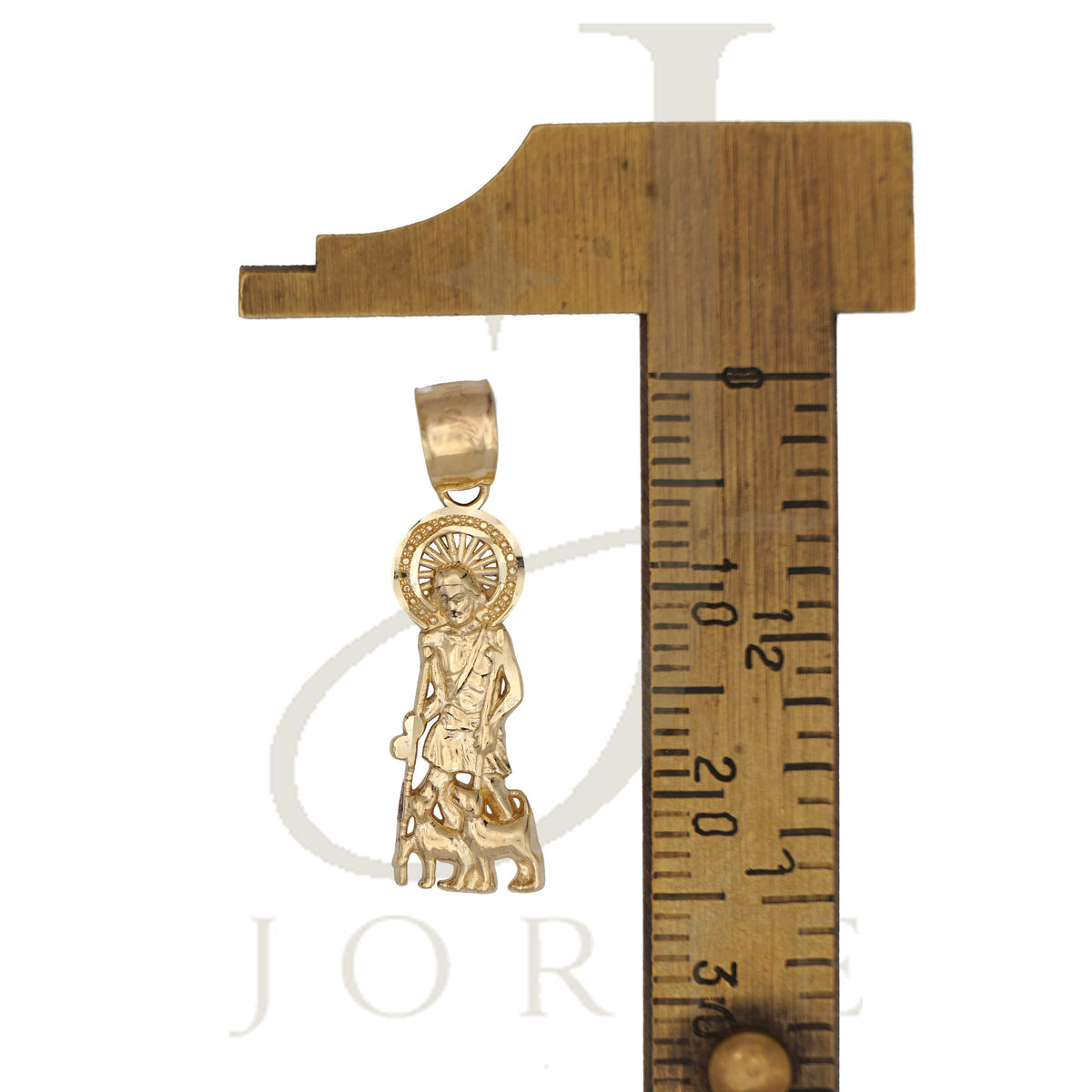 10k Yellow Gold Unisex St. Lazarus Religious Charm Pendant