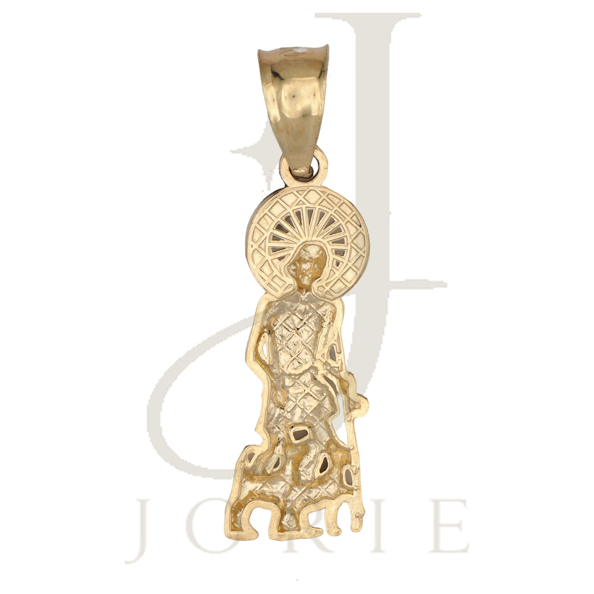 10k Yellow Gold Unisex St. Lazarus Religious Charm Pendant