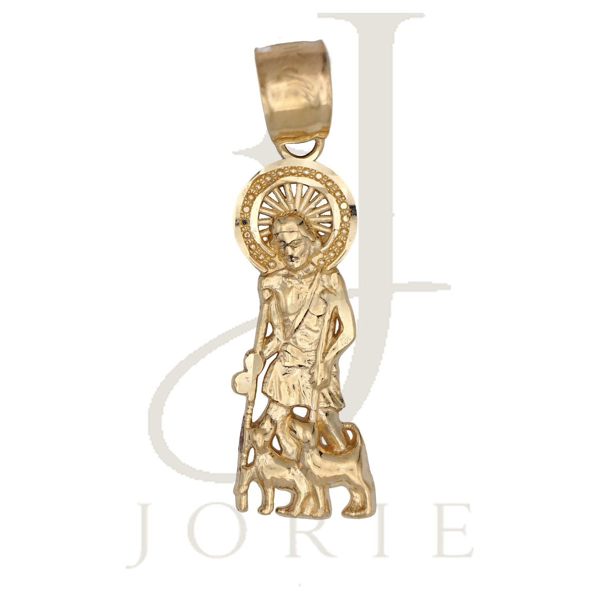 10k Yellow Gold Unisex St. Lazarus Religious Charm Pendant