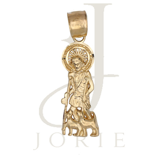 10k Yellow Gold Unisex St. Lazarus Religious Charm Pendant