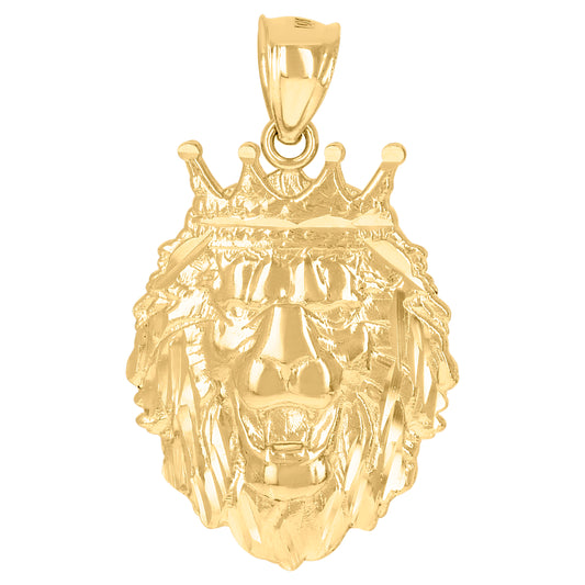 10k Yellow Gold Mens Leo/Lion Animal Zodiac Sign/Wildlife Charm Pendant