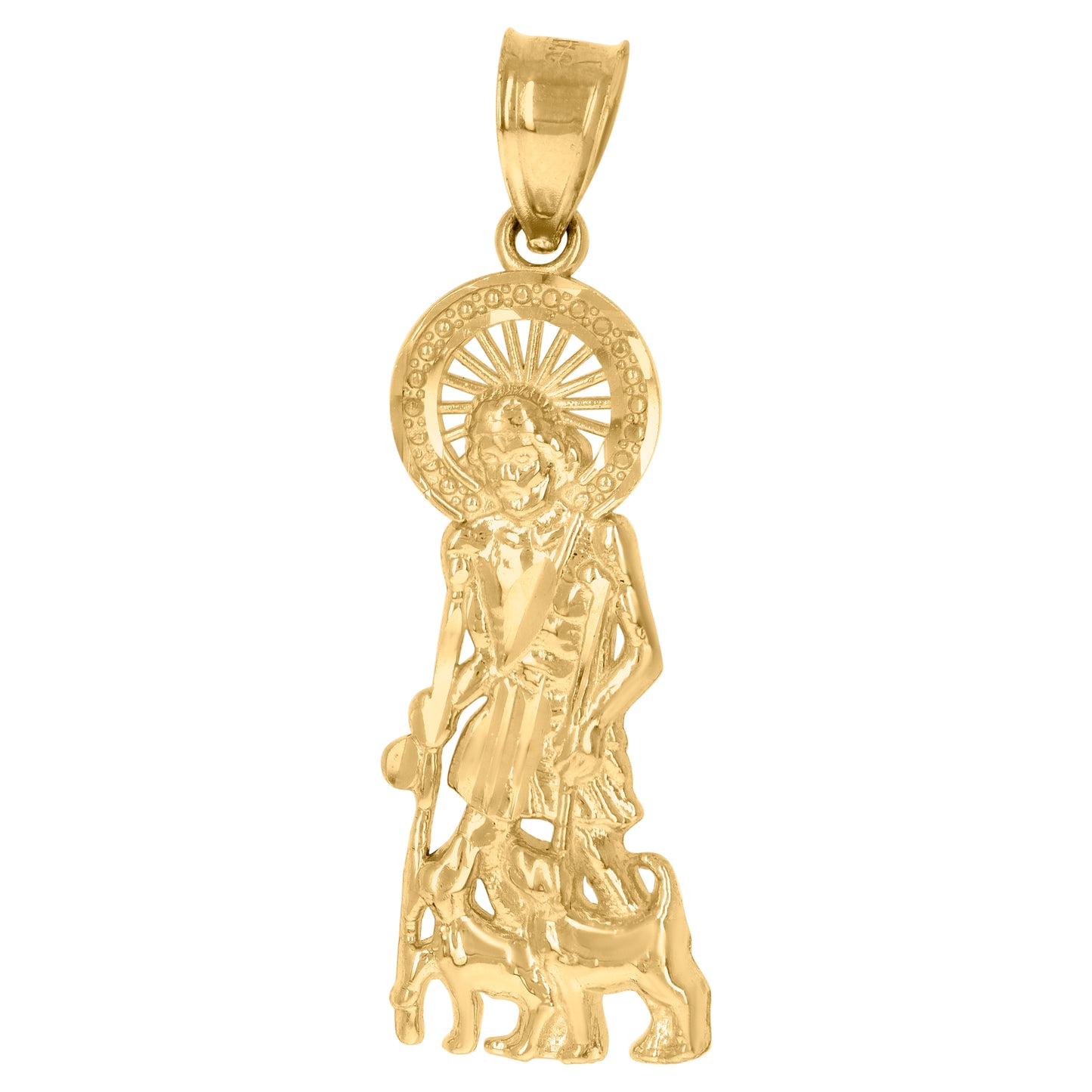 10kt Yellow Gold Mens St. Lazarus Religious Charm Pendant