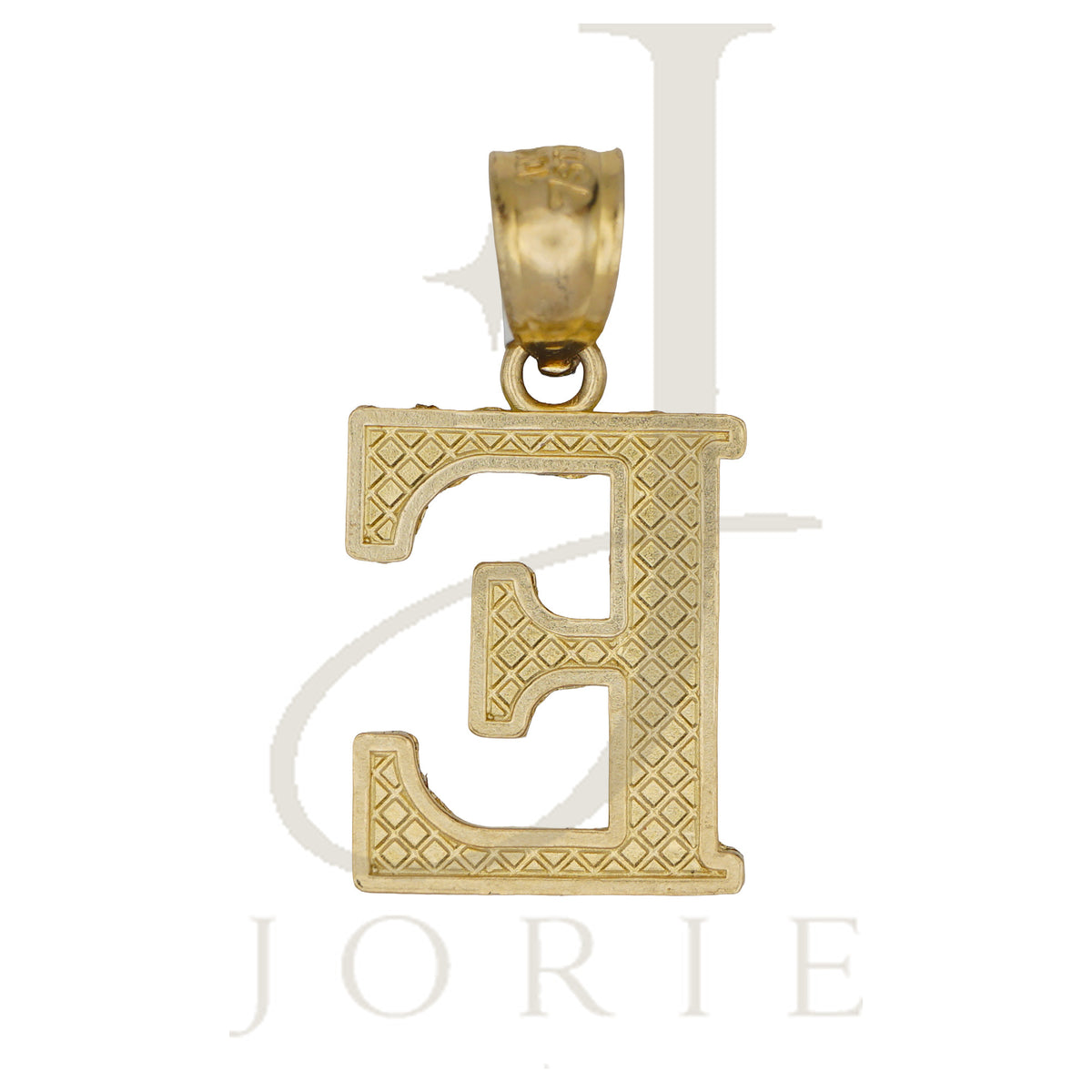 10k Yellow Gold Unisex Initial E Alphabet Charm Pendant