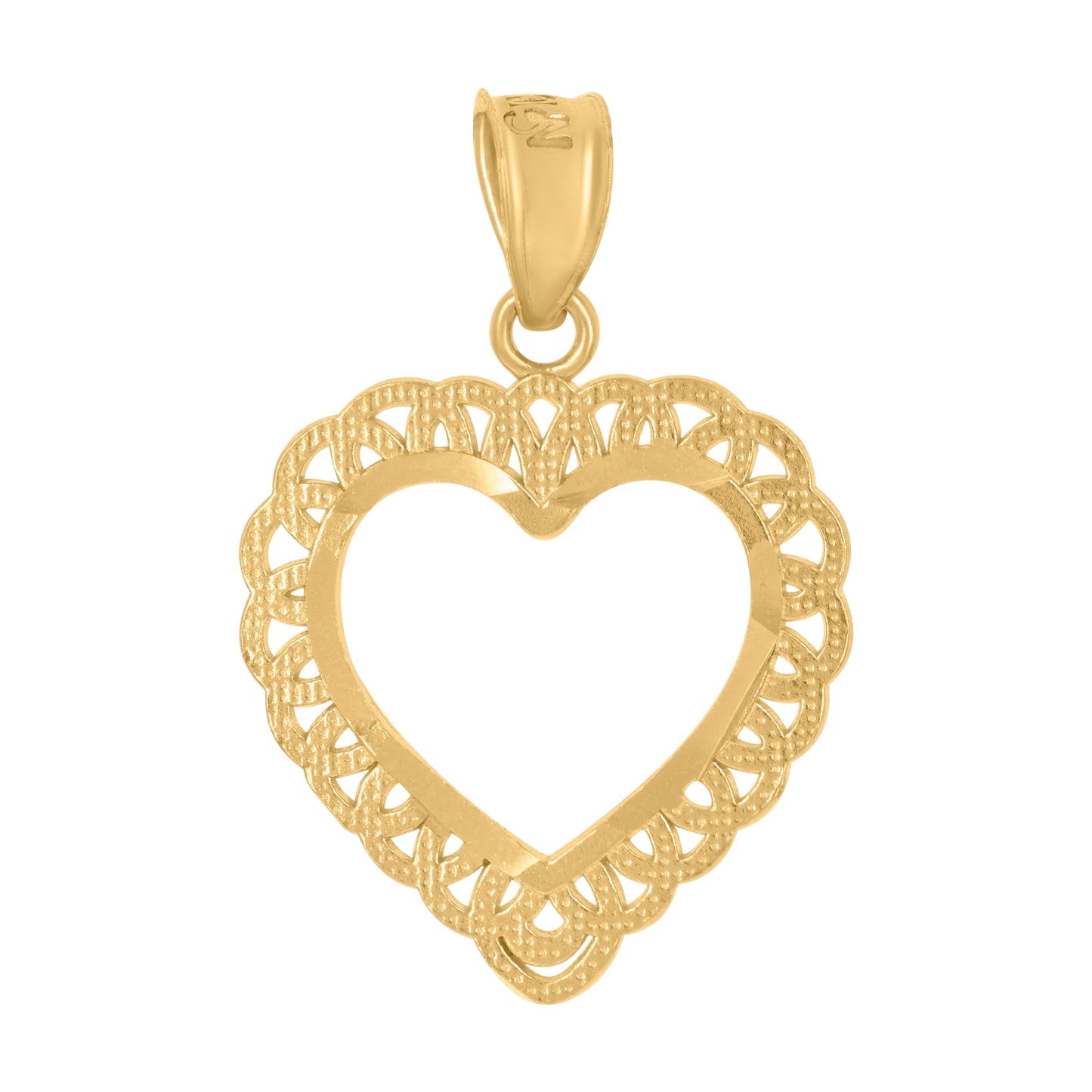 10k Yellow Gold Womens Heart Charm Pendant