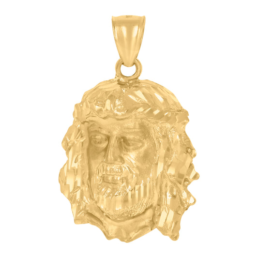 10k Yellow Gold Mens Jesus Religious Charm Pendant