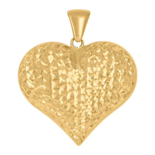 10k Yellow Gold Womens Love Heart Charm Pendant
