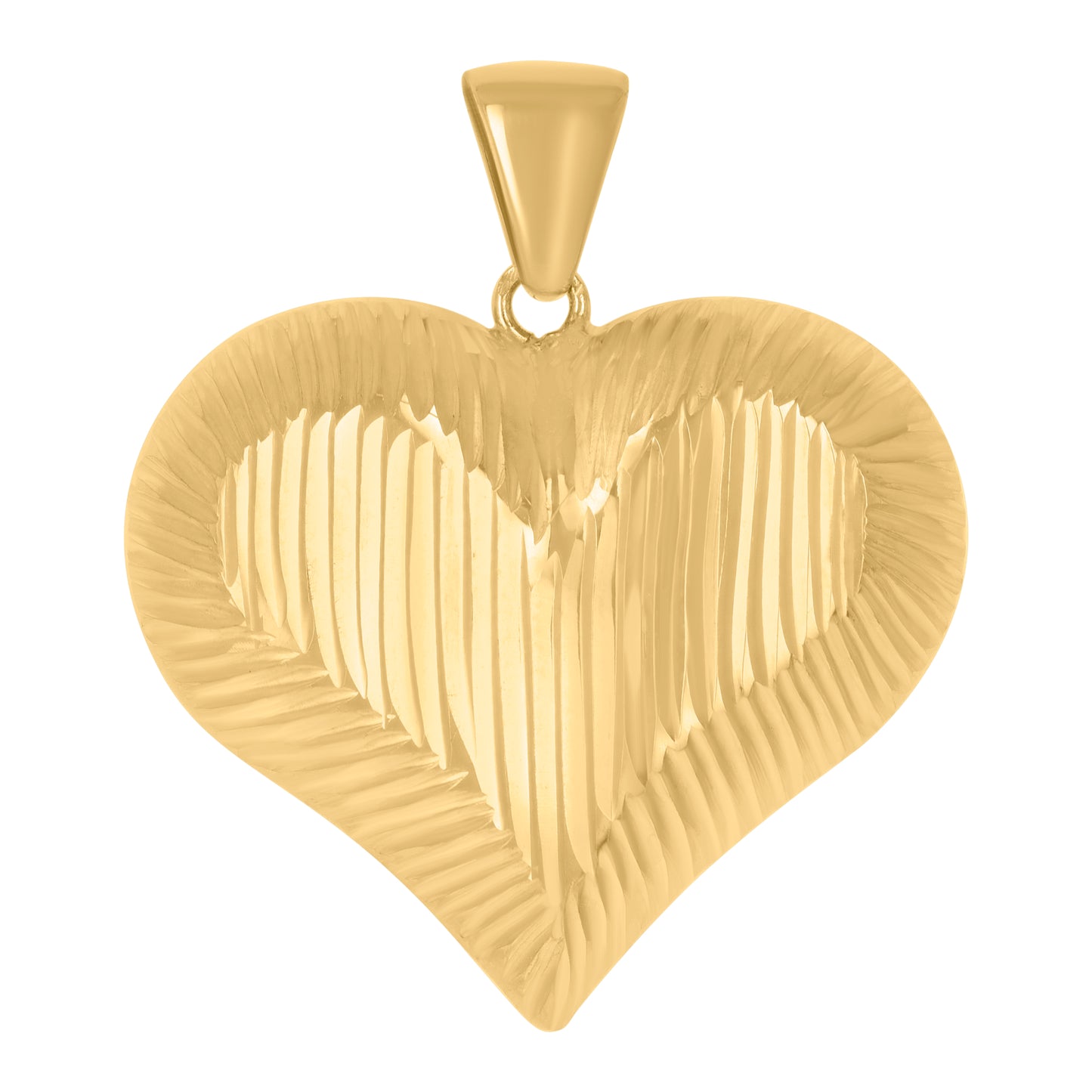 10k Yellow Gold Womens Love Heart Charm Pendant