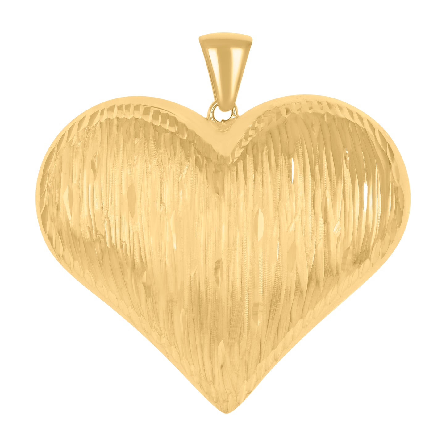 10k Yellow Gold Womens Love Heart Charm Pendant