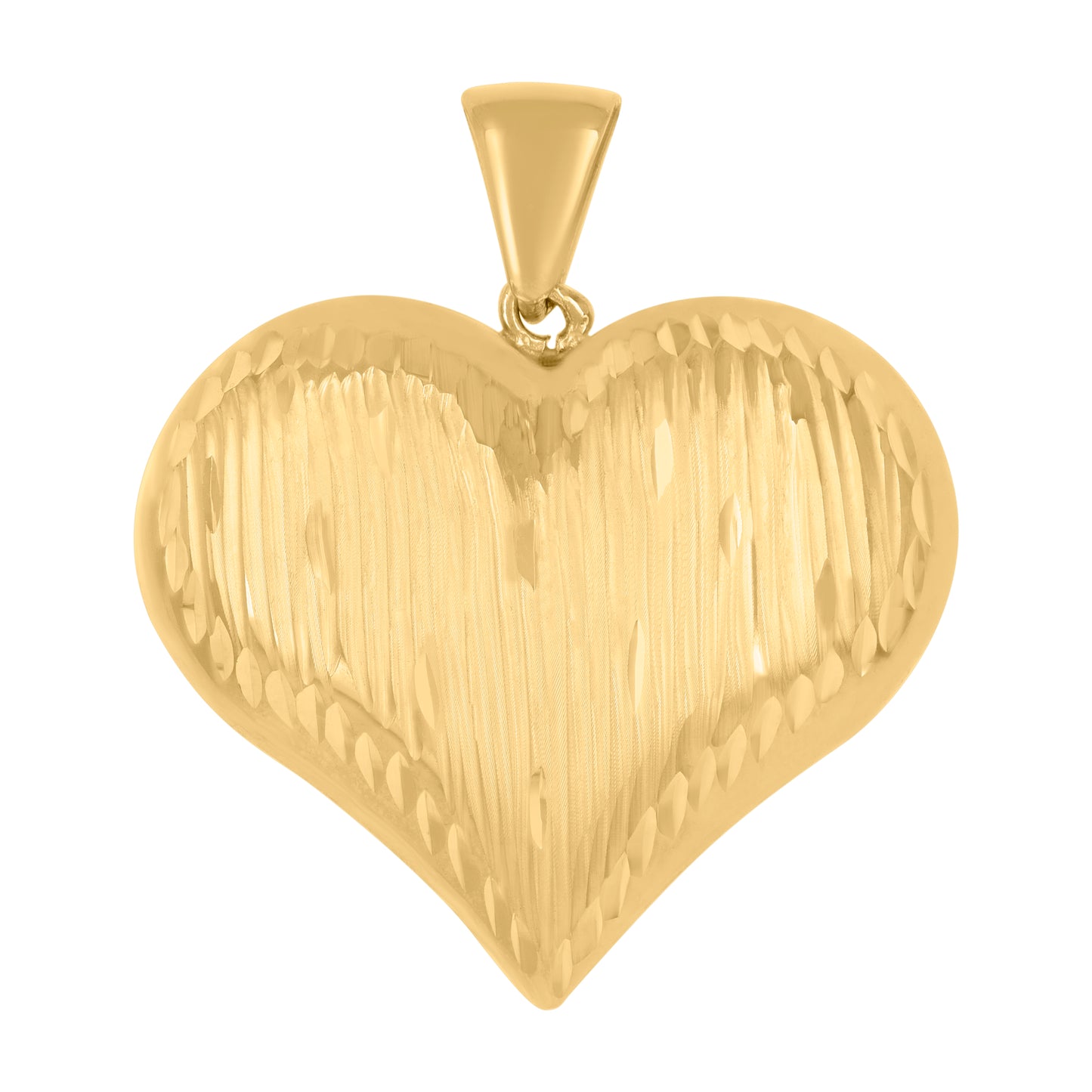 10k Yellow Gold Womens Love Heart Charm Pendant