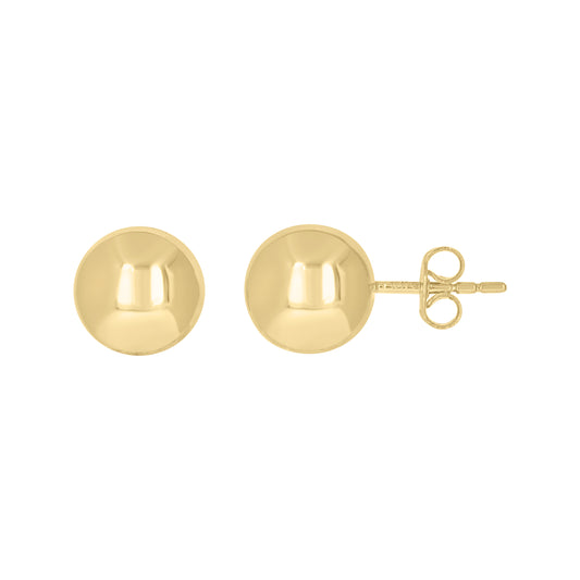 10k Yellow Gold Womens Ball Stud Earrings 10mm