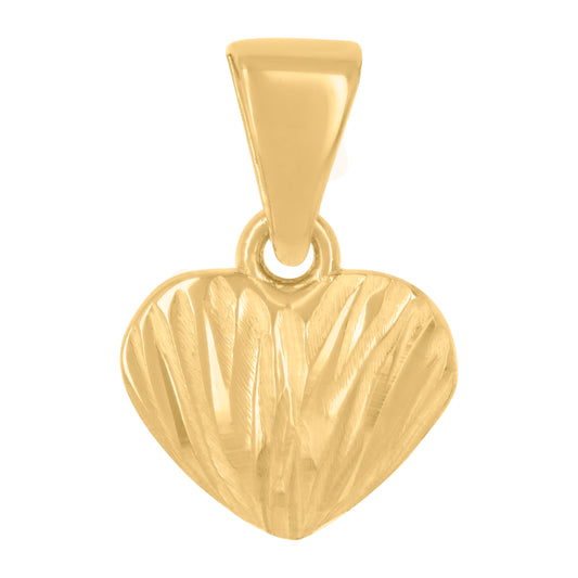 10k Yellow Gold Womens Heart Charm Pendant