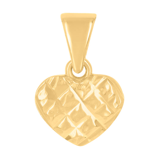 10k Yellow Gold Womens Heart Charm Pendant