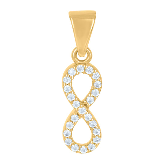 10k Yellow Gold Womens Cubic Zirconia Love Symbol Infinity Charm Pendant