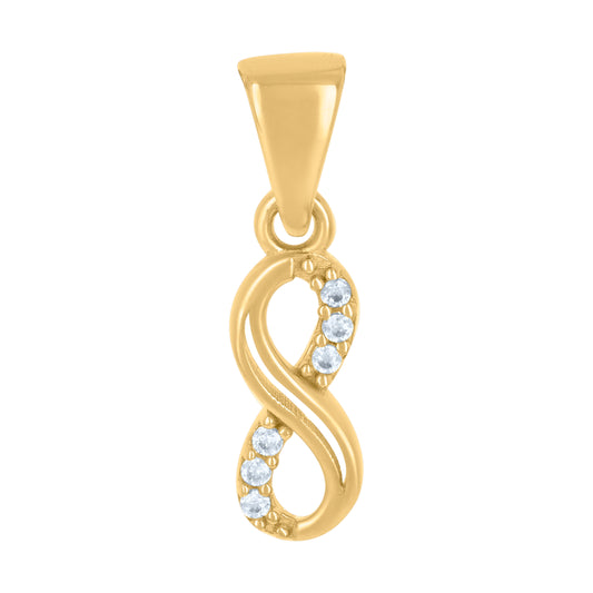 10k Yellow Gold Womens Cubic Zirconia Love Symbol Infinity Charm Pendant