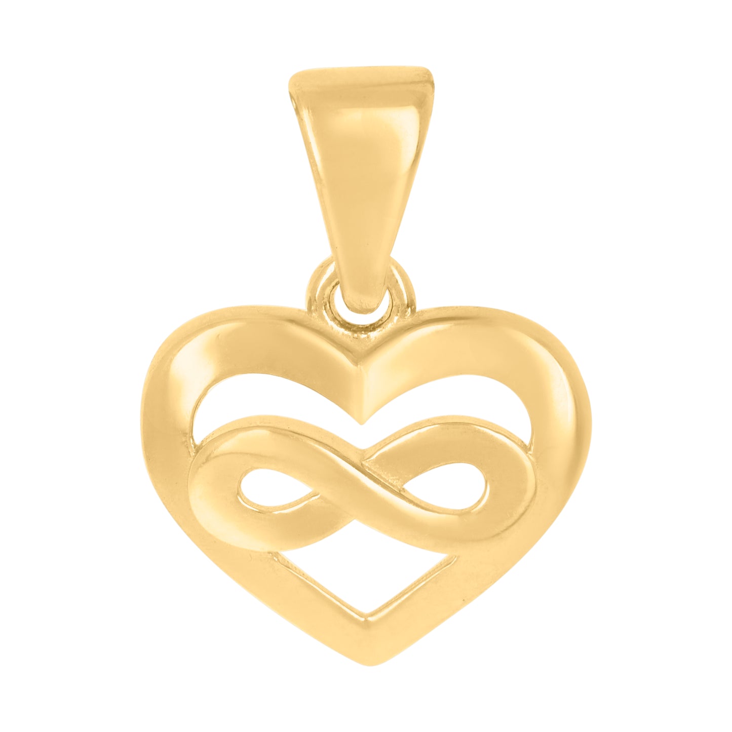 10k Yellow Gold Womens Infinity Heart Charm Pendant