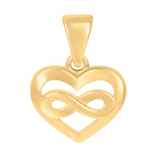 10k Yellow Gold Womens Infinity Heart Charm Pendant