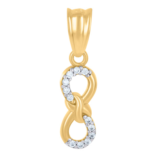 10k Two tone Gold Womens Cubic Zirconia Love Symbol Infinity Charm Pendant
