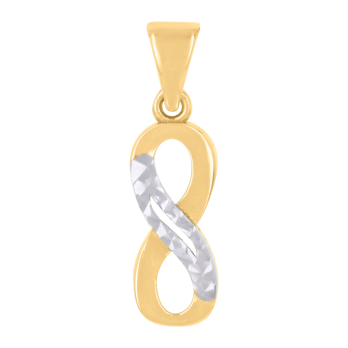 10k Two tone Gold Womens Cubic Zirconia Love Symbol Infinity Charm Pendant
