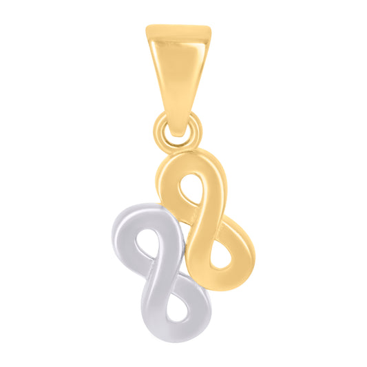 10k Two tone Gold Womens Love Symbol Infinity Charm Pendant