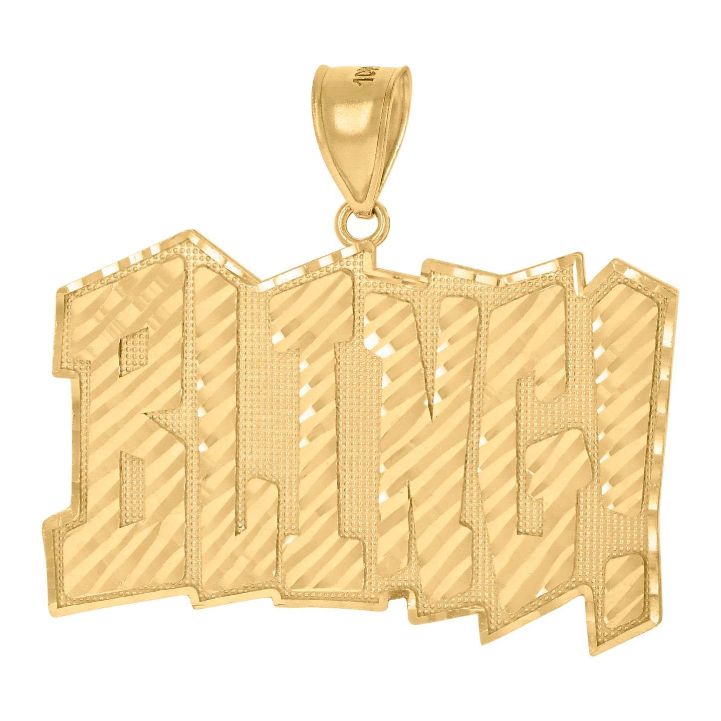 10k Yellow Gold Mens Bling Fashion Charm Pendant