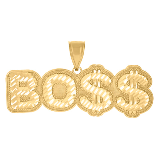 10k Yellow Gold Mens Dollar Sign Boss Fashion Charm Pendant