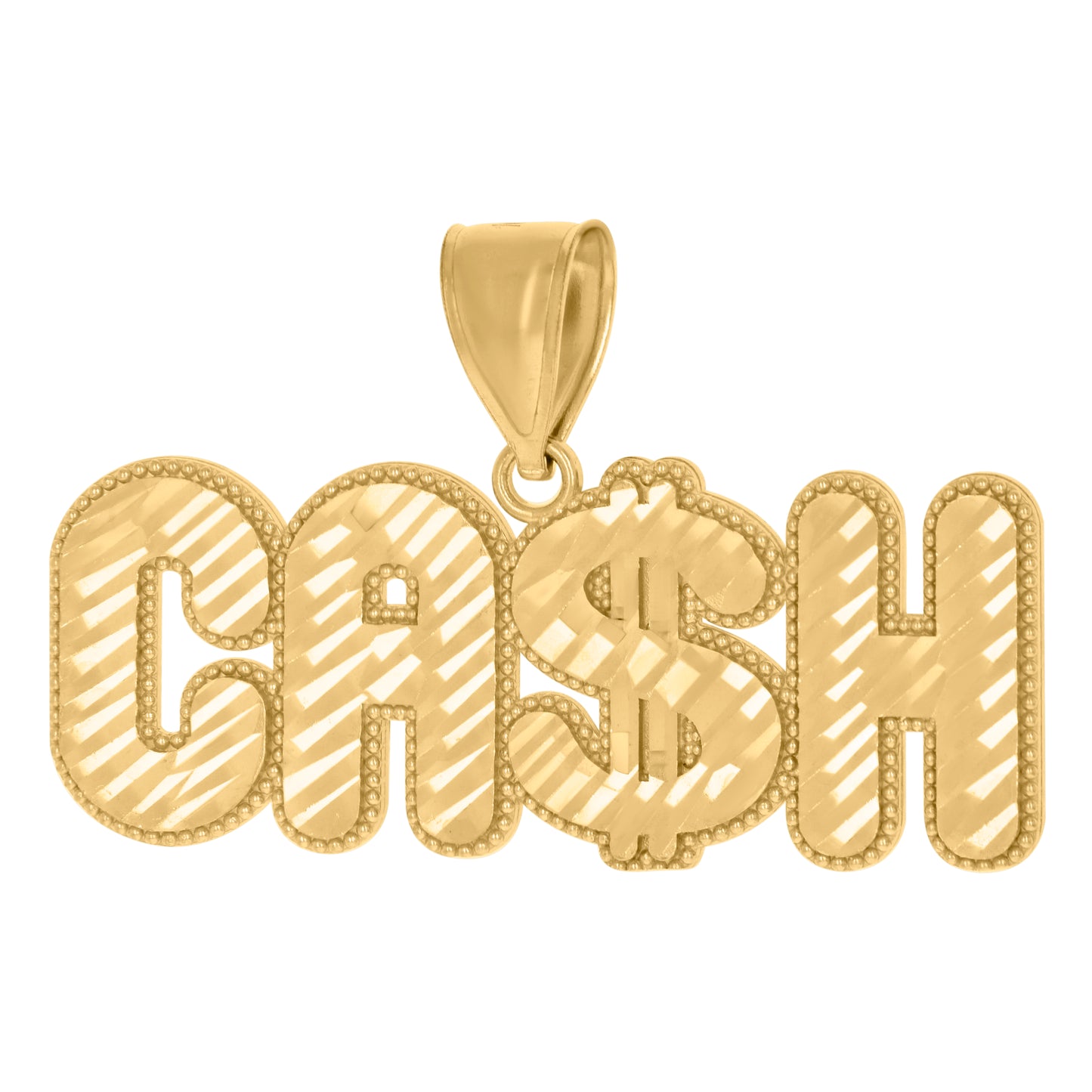 10k Yellow Gold Mens Dollar Sign Cash Fashion Charm Pendant
