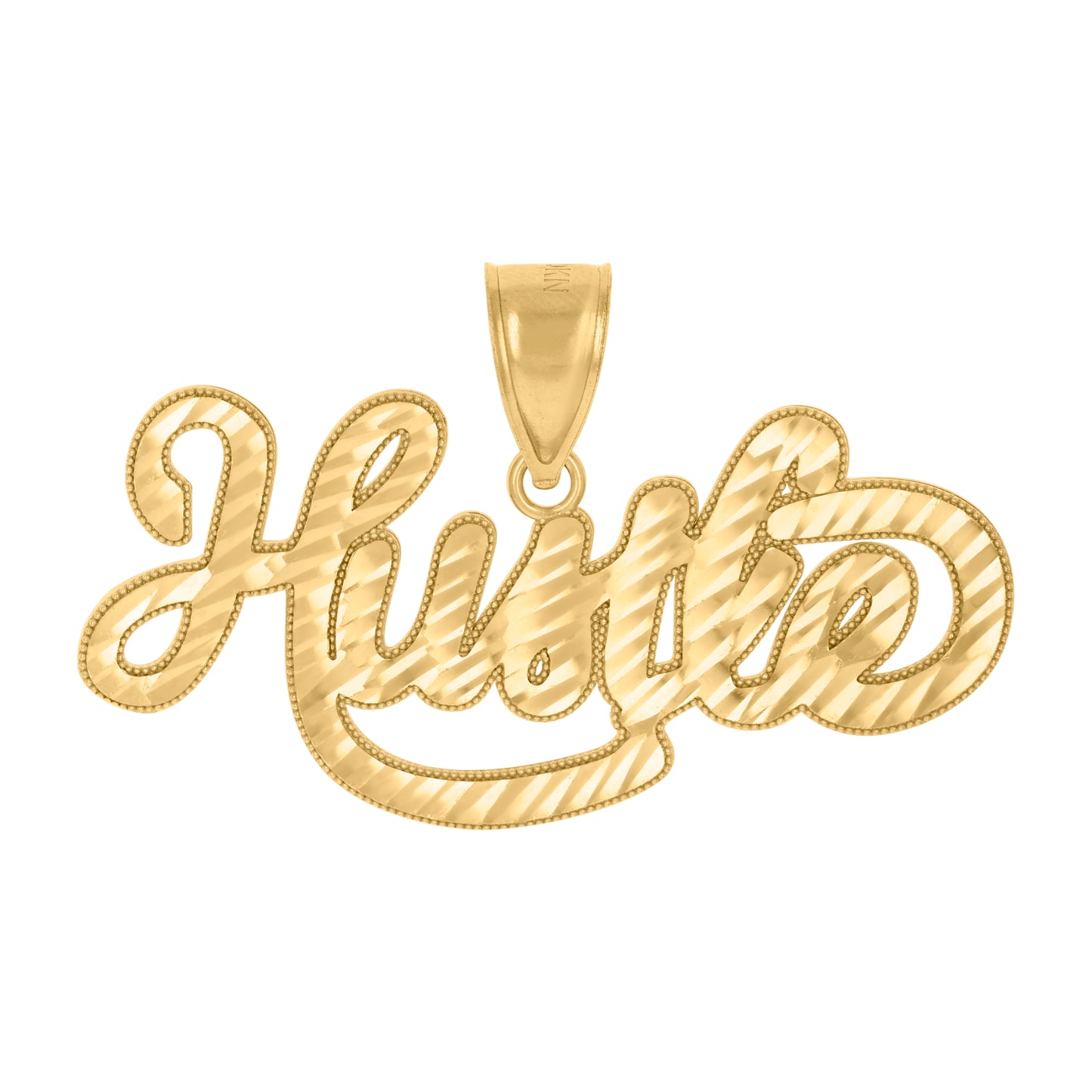10k Yellow Gold Mens Hustle Talking Fashion Charm Pendant