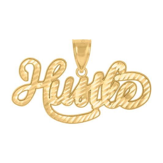 10k Yellow Gold Mens Hustle Talking Fashion Charm Pendant