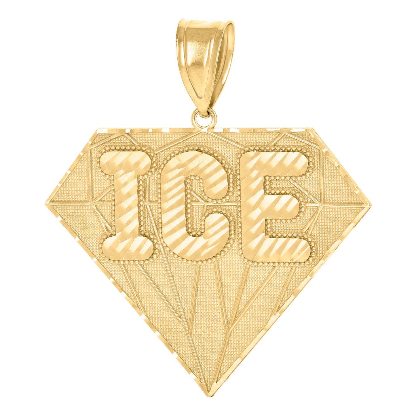 10k Yellow Gold Mens Diamond Shape Ice Fashion Charm Pendant